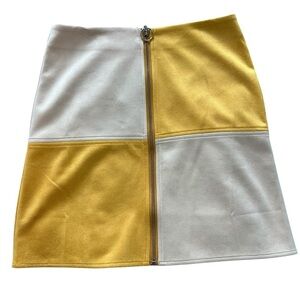 Fashion on Earth Colorblock Mini Skirt | Mustard + Cream | Size S